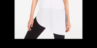 Alfani Women's Vented Hem Asymmetrical Tunic White Size Petite Small