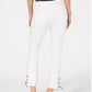 Charter Club Women's Gingham Lace Up Skinny Jeans White Size 8