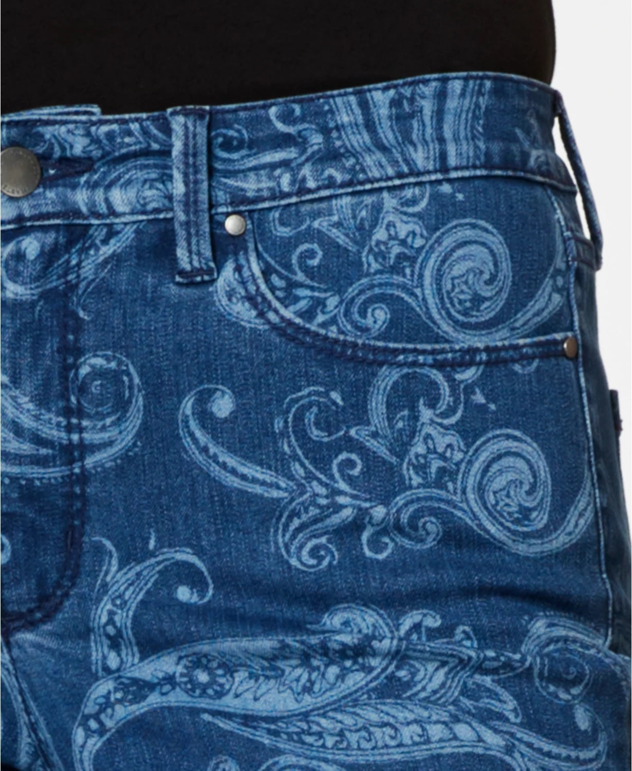 Charter Club Women's Paisley Print Straight Leg Jeans Medium Blue Size 10