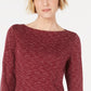 Karen Scott Women's Boat-Neck Space-Dyed Top Medium Red Size XX-Large