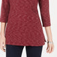 Karen Scott Women's Boat-Neck Space-Dyed Top Medium Red Size XX-Large