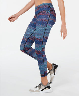 Ideology Women's Chevron-Print Leggings Navy Size Small