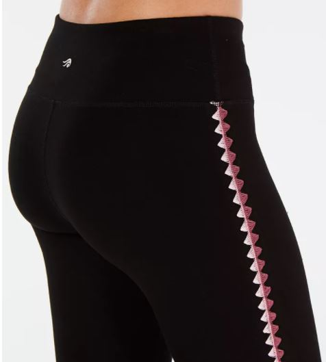 Ideology Women's Blanket Stitch Leggings Black Size X-Small