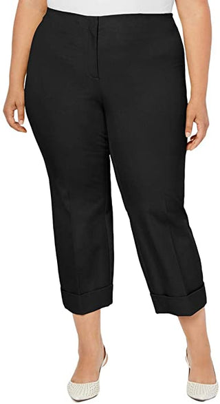 Alfani Women's Plus Size Cuffed Ankle Pants Black Size 24