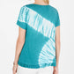 Style & Co Women's Tie-Dyed Ruffle-Hem Top Blue Size Extra Small