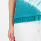 Style & Co Women's Tie-Dyed Ruffle-Hem Top Blue Size Large