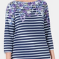 Karen Scott Women's Three Quarter Sleeve Printed Top Blue Size X-Large