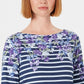 Karen Scott Women's Three-Quarter-Sleeve Printed Top Blue Size X-Small