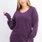 Karen Scott Women's Cotton Textured Stripe Sweater Purple Size 1X