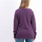 Karen Scott Women's Cotton Textured Stripe Sweater Purple Size 1X