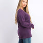 Karen Scott Women's Cotton Textured Stripe Sweater Purple Size 1X