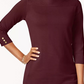 Karen Scott Women's Cotton Boat Neck Top Medium Red Size Large