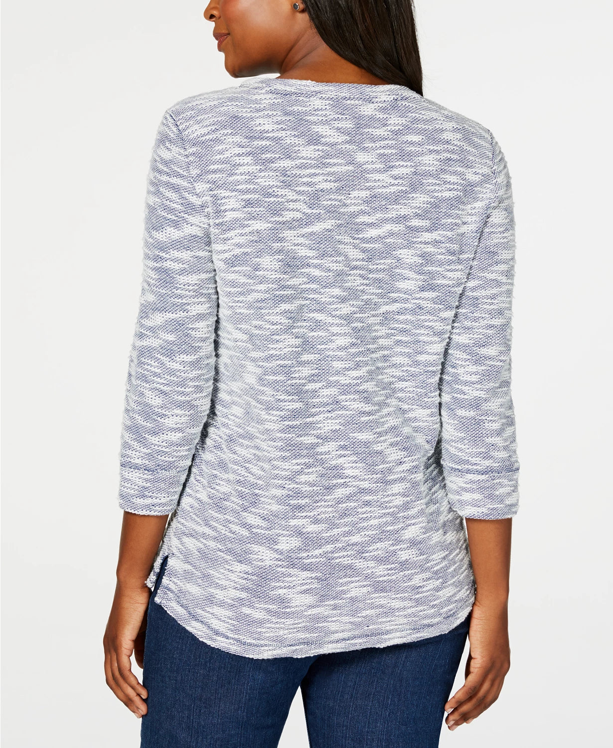 Karen Scott Women's Marled Sweatshirt Blue Size Small
