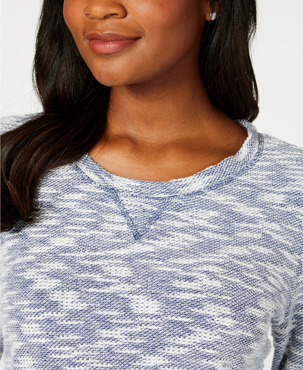 Karen Scott Women's Marled Sweatshirt Blue Size Small