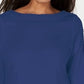 Karen Scott Women's Cotton Lace-Trim Top Navy Size X-Small