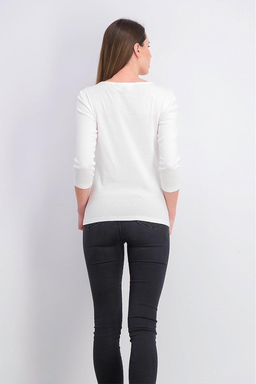 Karen Scott Women's Square-Neck Lace-Stripe Top White Size X-Large