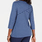 Karen Scott Women's Striped Crossover Top Blue Size Medium