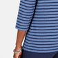 Karen Scott Women's Striped Crossover Top Blue Size Medium