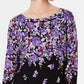 Karen Scott Women's Floral Print Sweater Black Size Medium