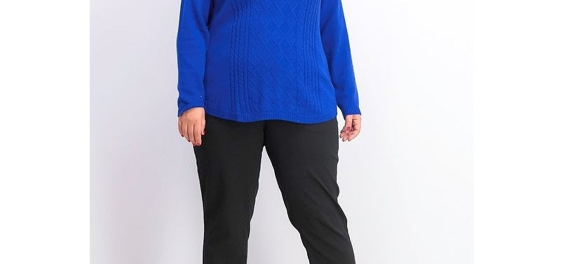 Charter Club Women's Cable Sweater Blue Size X-Large