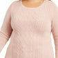 Charter Club Women's Cable Sweater Pink Size Extra Large