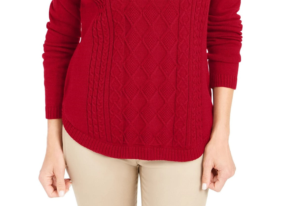 Charter Club Women's Cable Sweater Red Size Extra Large