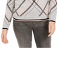 Charter Club Women's Plaid Crewneck Sweater Gray Size Small