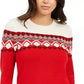 Charter Club Women's Colorblocked Fair Isle Sweater Medium Red Size Extra Large