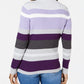Karen Scott Women's Striped Mock-Neck Cotton Sweater Purple Size Large