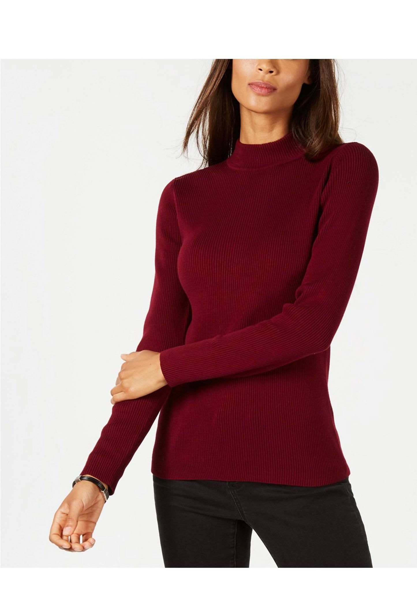 Karen Scott Women's Cotton Mock-Neck Sweater Bright Red Size Extra Large