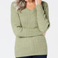 Karen Scott Women's Cotton V-Neck Sweater Green Size Small