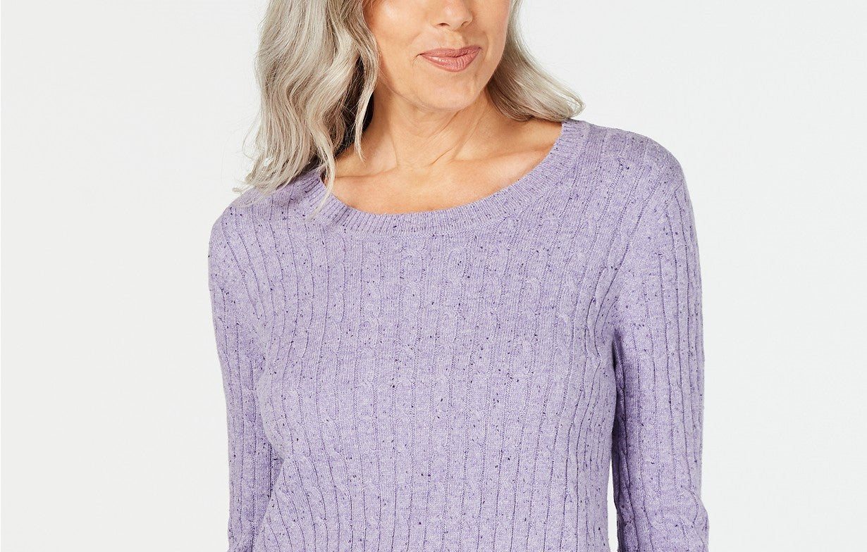 Karen Scott Women's Cable-Knit Sweater Blue Size Small