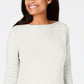 Karen Scott Women's Cotton Boat-Neck Sweater White Size X-Large