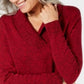 Karen Scott Women's Cotton Marled Shawl-Collar Sweater Bright Red Size Extra Small