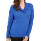 Karen Scott Women's Plus Size Marled Cotton Shawl-Collar Sweater Blue Size 2X