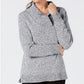 Karen Scott Women's Plus Size Marled Cotton Shawl-Collar Sweater Gray Size 1X