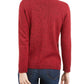 Karen Scott Women's Cotton Marled Henley Sweater Bright Red Size Large
