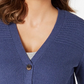 Karen Scott Women's Mixed Stitch Button Front Cardigan Navy Size X-Large