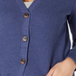 Karen Scott Women's Mixed Stitch Button Front Cardigan Navy Size X-Large