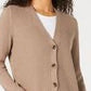 Karen Scott Women's Mixed Stitch Button Front Cardigan Brown Size X-Large