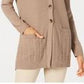 Karen Scott Women's Mixed Stitch Button Front Cardigan Brown Size X-Large