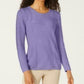 Karen Scott Women's Patchwork-Stitch Pullover Sweater Purple Size Medium