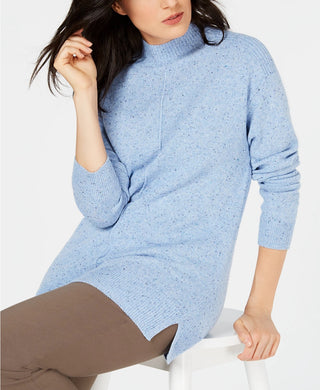 Karen Scott Women's Mock-Neck Shimmer Sweater Navy Size Medium