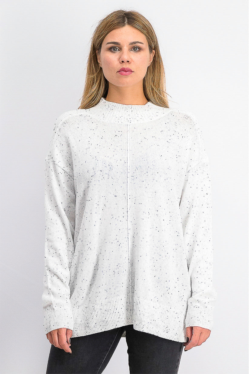 Karen Scott Women's Mock-Neck Shimmer Sweater Natural Size Medium