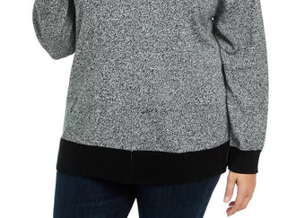 Karen Scott Women's Plus Size Mock Neck Cotton Sweater Charcoal Size 1X