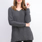 Karen Scott Women's Cotton Mixed-Stitch Sweater Charcoal Size X-Small