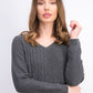 Karen Scott Women's Cotton Mixed-Stitch Sweater Charcoal Size X-Small