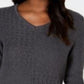 Karen Scott Women's Cotton Mixed-Stitch Sweater Charcoal Size XX Large