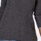 Karen Scott Women's Cotton Mixed-Stitch Sweater Charcoal Size XX Large