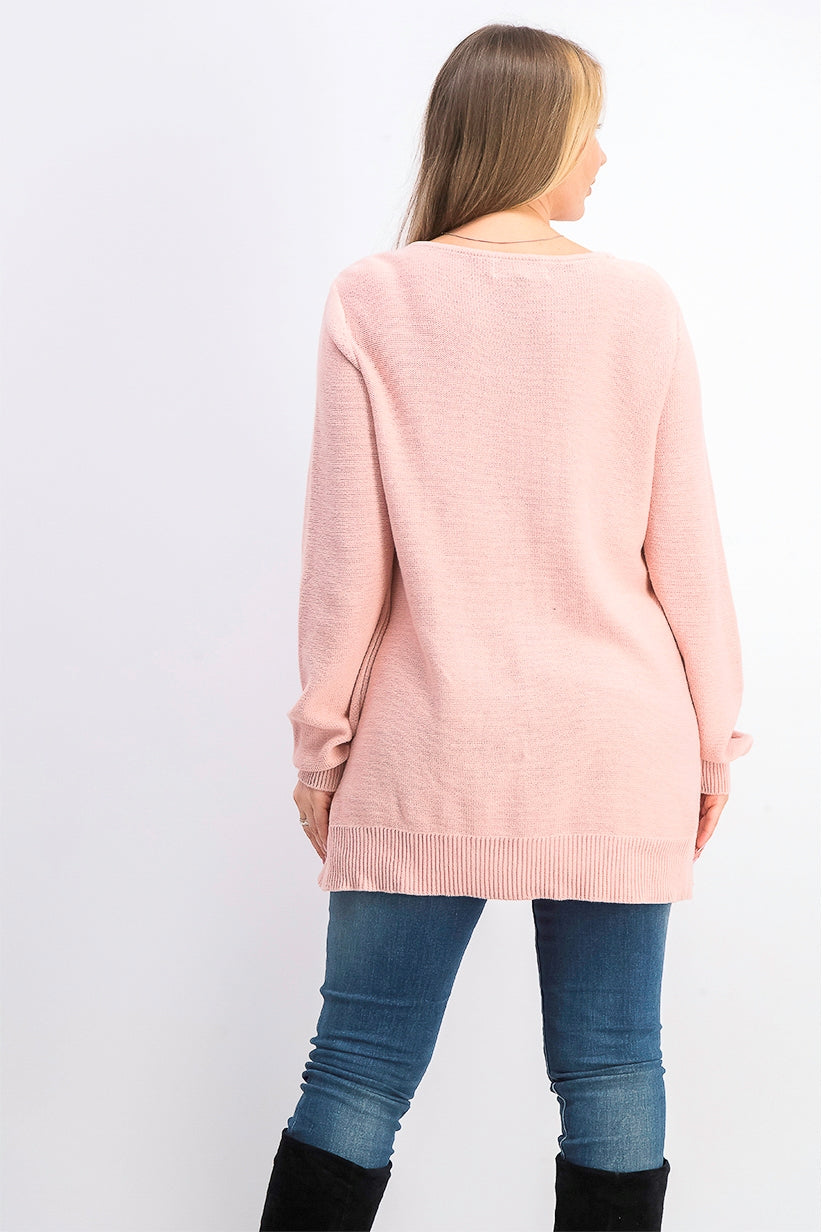 Karen Scott Women's Cotton Mixed-Stitch Sweater Pink Size XX-Large